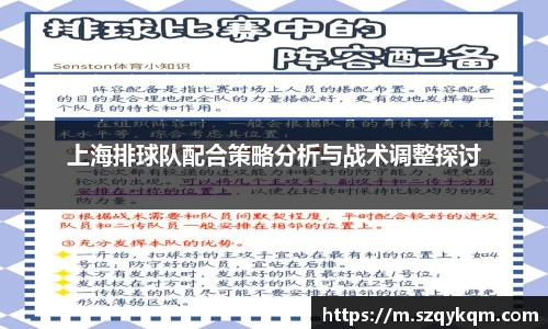 上海排球队配合策略分析与战术调整探讨